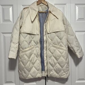 Ganni Cream Quilted Jacket